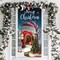 Xmas Door Hanging Covers Photo Booth Props for Christmas Party Decorations